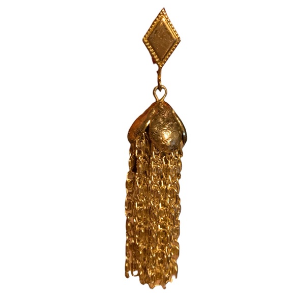 Sarah Coventry Light Gold Clip-On Dangle Chain Earrings Woman’s Jewelry - Picture 7 of 7